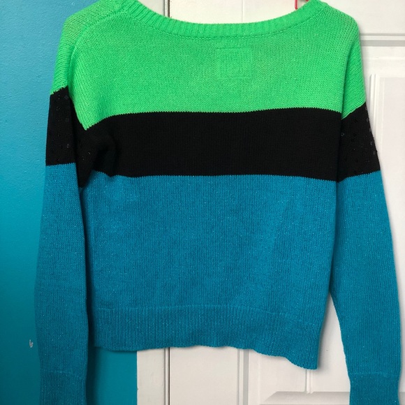 Justice Green /Black Sequin/Blue Sweater - Picture 2 of 2